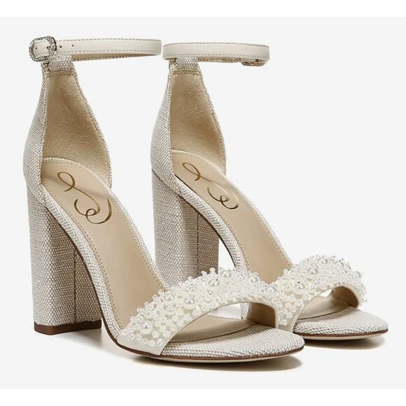 SAM EDELMAN Womens NEW Yaro Perla Embellished Strap High Heel Sandals / Size 11 - Picture 1 of 7